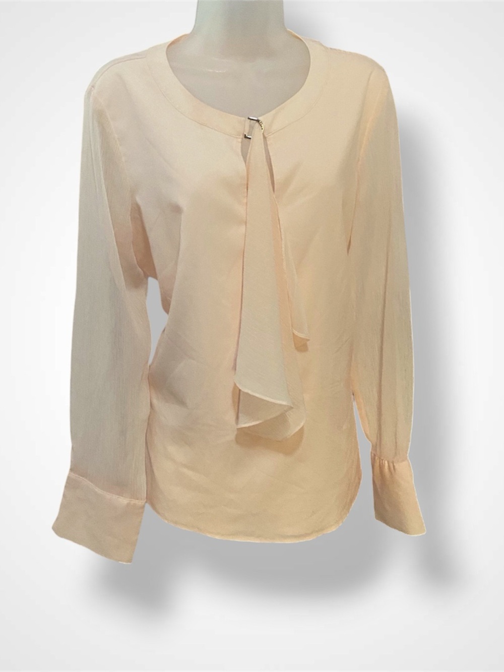 Tommy Hilfiger Pale Peach Tie-Neck Blouse